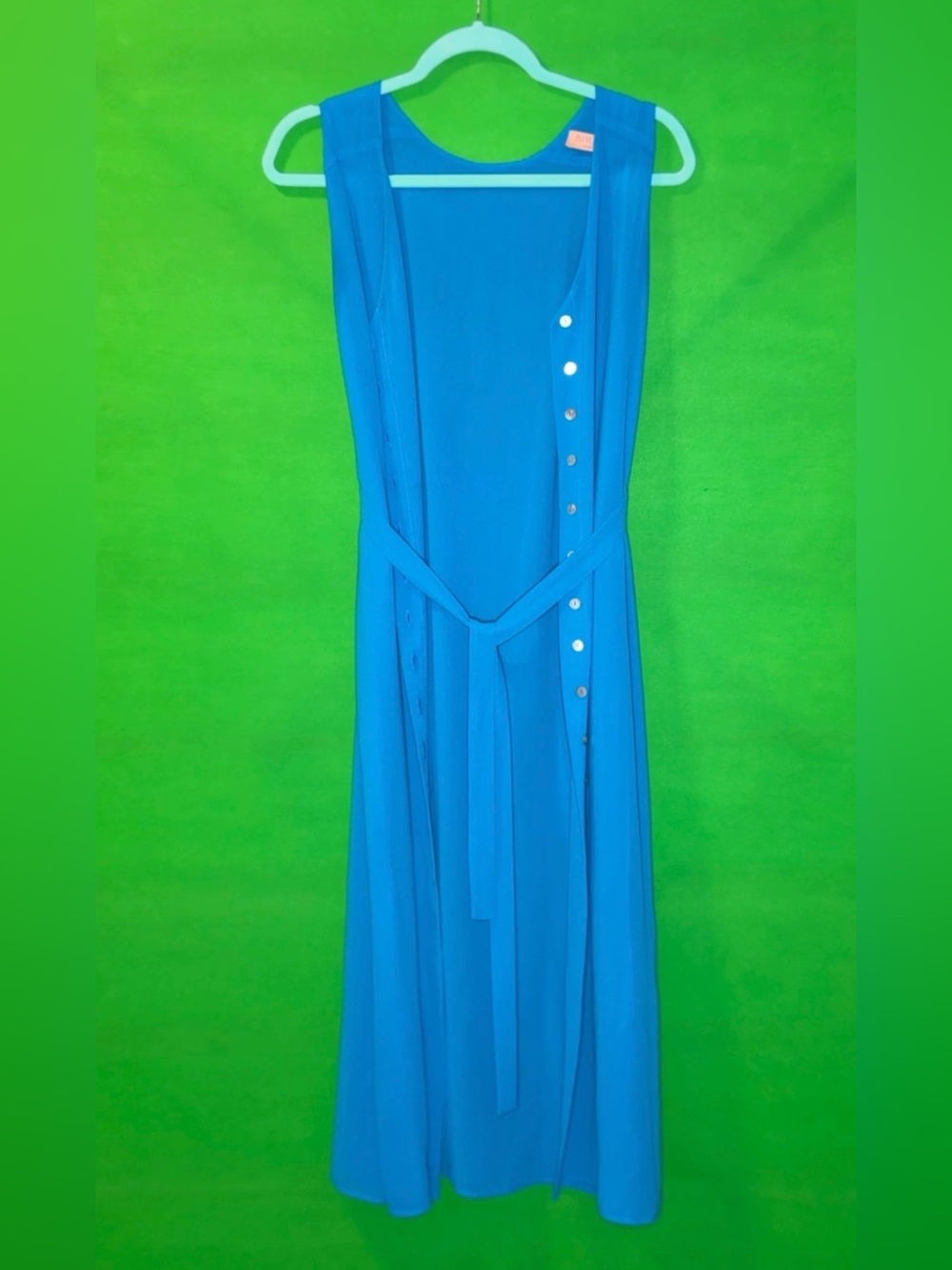 BIMANI Blue Sleeveless Belted Maxi Dress - Women SMALL